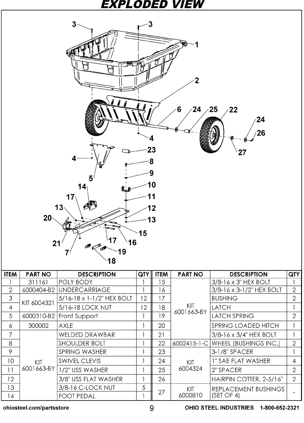 Repair Parts Diagram and Parts List for CC-1000PS 15-cu-ft Cub Cadet Lawn Tractor Accessories